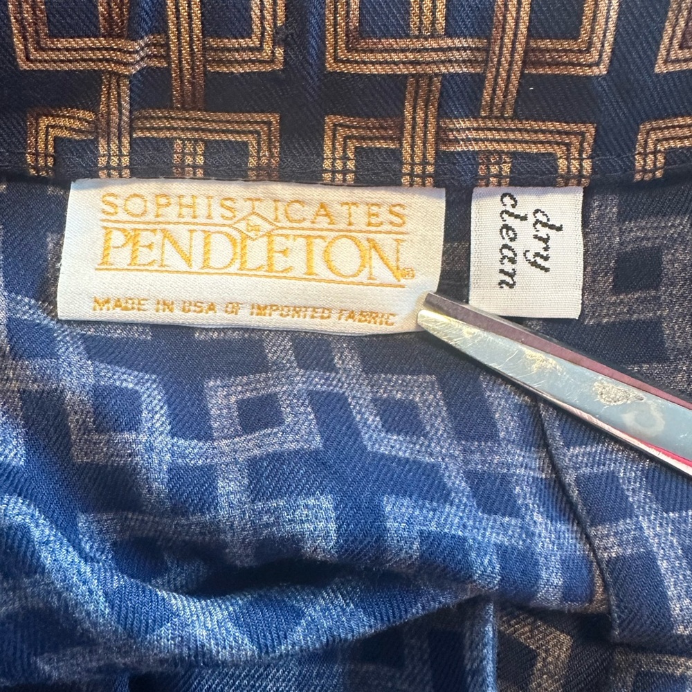 Vintage Pendleton Sophisticates Midi Skirt Sz L Rayon Geometric Lattice Y2K Prep - Picture 2 of 10